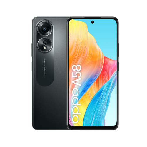 Smartphone OPPO A58 (6.7'' - 6 GB - 128 GB - Preto) Oppo - Telemóveis - 6.7 polegadas, 6 GB RAM, 128 GB, preto