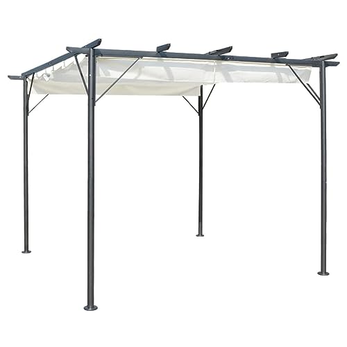 Pérgolas VIDAXL com Teto Retrátil (Branco - 3x4.5x2.8m) vidaXL - Móveis de exterior - pérgola, teto retraível, branco, 3x4.5x2.8m