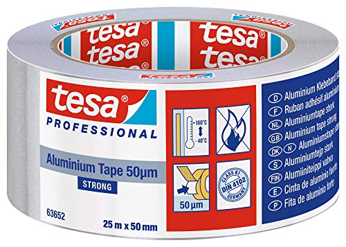 Fita para Moldura de Vidro Tesa 50565-00002-01 TESA - Fita adesiva de ferragens - prateado, branco, alumínio, 25x50mm