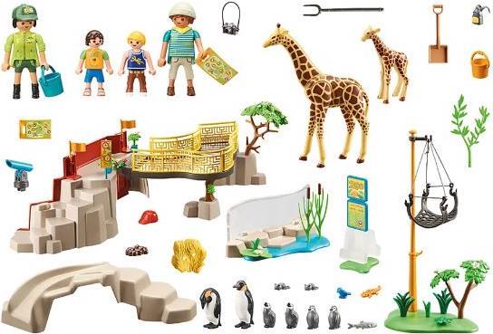Playmobil 70214 Zoo Animals (Idade Mínima Recomendada: 4 anos) PLAYMOBIL - Brinquedos - zoo, animais, recintos, figuras, acessórios