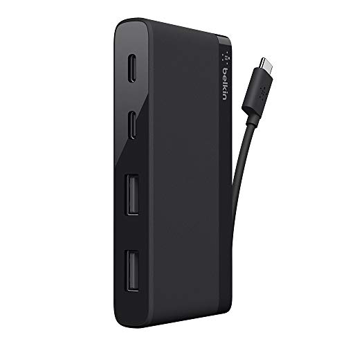 Hub BELKIN F4U090BTBLK (USB-C - USB 3.1) Belkin - Concentradores usb e firewire - usb-c, USB 3.1, portátil, compacto