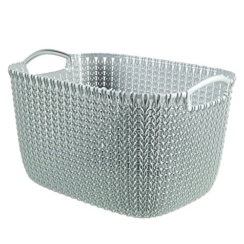 Cesto de Roupa Suja CURVER Knit (Azul - 34.5 x 34.5 x 44 cm) Curver - Cestas - pegada, plástico resistente, lavável, 34.5 x 34.5 x 44 cm