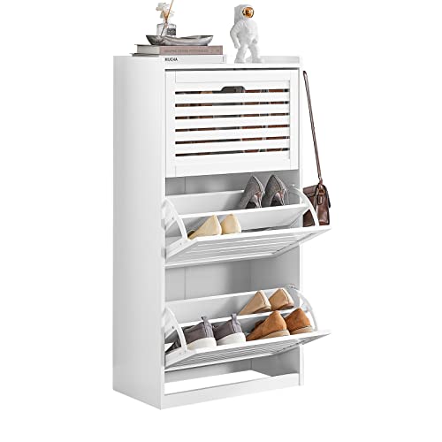 Sapateira SOBUY FSR108-W (MDF - Castanho) sobuy - Organizadores e sapateiras - MDF, 55 cm, 30 cm, 112 cm