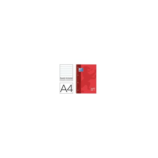 Oxford Spiral Block Red Perforated Dina A4 80 Sheets Oxford - Cadernos e bloco de notas - dina a4, 80 sheets, red perforated, spiral block