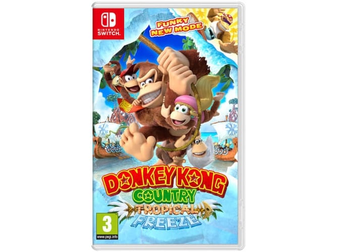 Jogo Nintendo Switch Donkey Kong Country Tropical Freeze (2.5D / Plataformas - Idade Mínima Recomendada: 3) Nintendo - Software de jogos de vídeo - 2.5d, plataformas, idade mínima recomendada 3