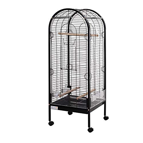 Gaiola para Pássaros PawHut | 54 x 54 x 151 cm - Preto PawHut - Gaiolas e suportes para pássaros - 54x54x151cm, preto