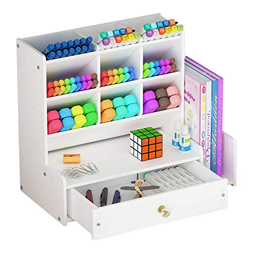 Organizador de Escritório DURONIC B02-1 Branco Hggzeg - Organizadores de mesa - tabuleiro, WPC, ecológico, 25x15x30 cm