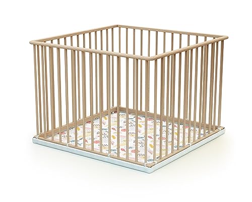 Parque Infantil WEBABY Madeira (Castanho - 100x100cm) Webaby - Móveis para bebês e crianças pequenas - madeira, castanho, 100x100 cm