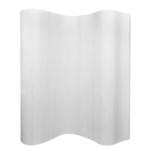 Biombo Dobrável VIDA XL de Sala 250X195Cm Bambu Branco vidaXL - Brinquedos para bebês e equipamentos de atividades - dobrável, 250x195cm, bambu branco
