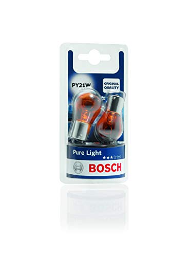 Lâmpada de Faróis BOSCH Pure Light Py21W 12V 21W BaU15S Bosch - Iluminação de veículo a motor - led, resistente à água, preto