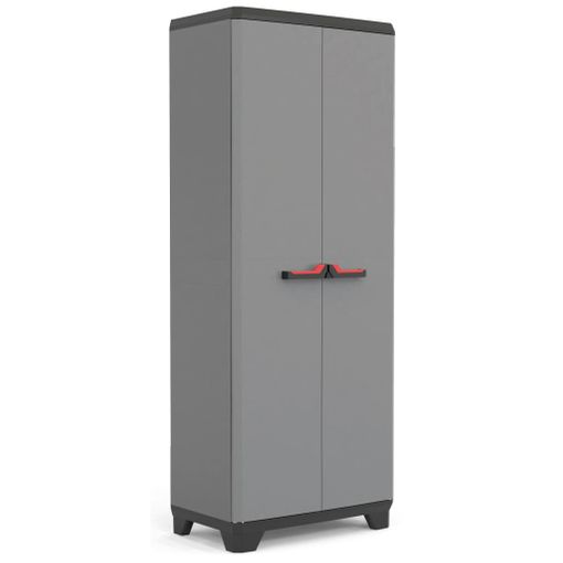 Armário de Arrumação KETER Stilo (Cinzento - 173x40x86 cm) KETER - Armários de armazenamento e armários de bloqueio - 3 prateleiras, pés elevados, fecho a chave, plástico resistente