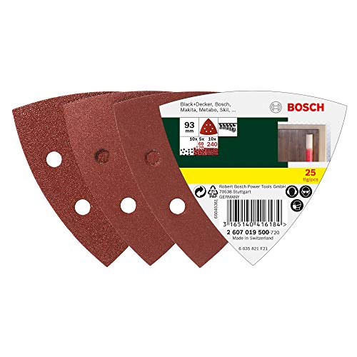 Conjunto de Acessórios p/ Lixadora BOSCH 2 607 019 500 (25 peças) Bosch - Lixa e esponjas de polimento - acessórios, 25 peças, superfícies planas, esquinas