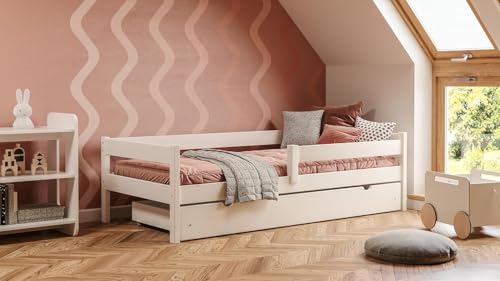 Cama Infantil com Barreira Youko Madeira (190x80cm) YOUKO - Conjuntos de móveis - cama infantil, barreira, madeira, 190x80cm