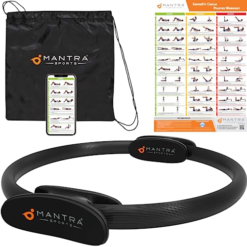 Kit Aro Pilates para Exercícios em Casa (Recondicionado Como Novo) Mantra Sports - Máquinas de pilates - kit, aro pilates, exercícios casa, 33 cm, póster A1, bolsa transporte