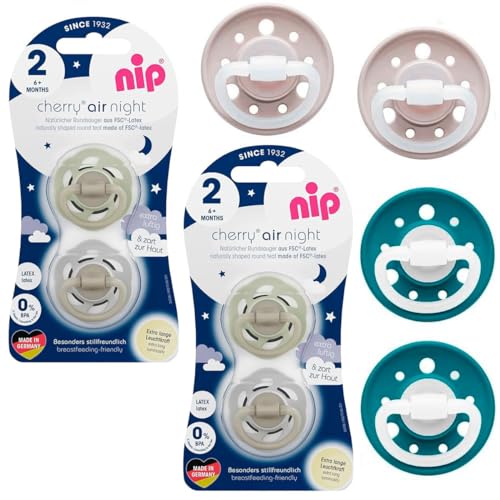 Chupeta NIP Cherry Redonda Azul e Turquesa (8 Un) nip - Cuidados com a higiene oral - chupeta, nipple, azul, turquesa, redonda