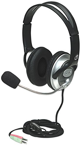 Auscultadores com Microfone MANHATTAN 175555 MANHATTAN - Fones de ouvido e headsets - binaural, fita de cabeça, rotativo, com fios