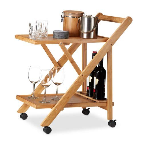 Carrinho de Cozinha Relaxdays | Castanho (Armazenamento e limpeza) Relaxdays - Carrinhos de cozinha e jantar - castanho, armazenamento, limpeza