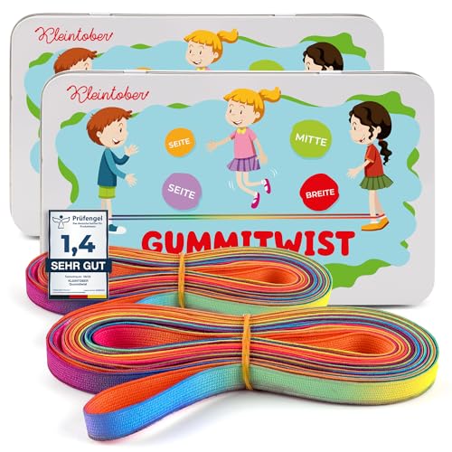 Conjunto De 2 Gomas Elásticas KLEINTOBER Kleintober - Brinquedos - 2 gomas elásticas, manual, 5 jogos clássicos, poliéster, látex
