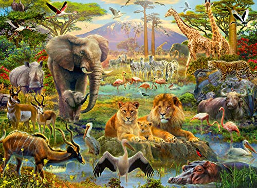 Puzzle RAVENSBURGER Animais da savana (Idade Mínima Recomendada: 4 anos - 200 peças) Ravensburger - Quebra-cabeças - puzzle, madeira, 200 peças, 4 anos