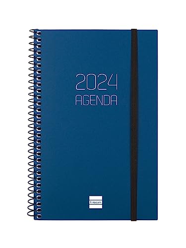 Agenda FINOCAM Spiral Opaque 2024 Semanal Horizantal Janeiro 2024-Dezembro 2024 Azul Cabero Group 1916, S.A. - Calendários, organizadores e planejadores - espiral, páginas brancas, microperfuradas, fechamento elástico
