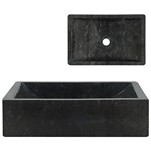 Lavatório vidaXL | 45 x 30 x 12 cm - Preto (Cozinha e Casa de Banho) vidaXL - Pias - marmelo, 45x30x12cm, preto, fácil de limpar
