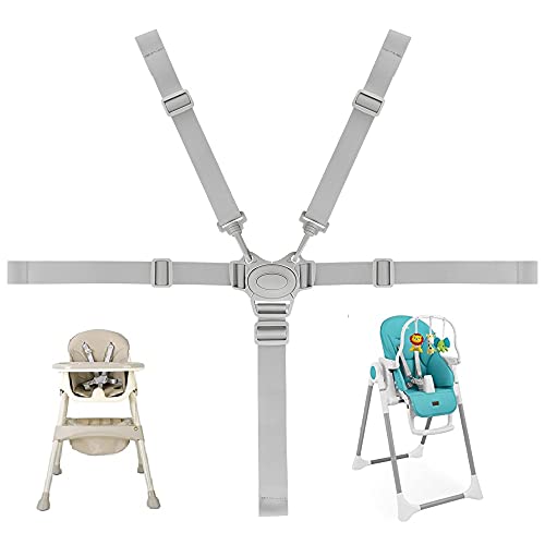 RMENOOR Cinto de segurança para cadeira de bebé 5 pontos ajustável RMENOOR - Móveis para bebês e crianças pequenas - ajustável, resistente, fecho potente, correias ajustáveis, fijação 5 pontos