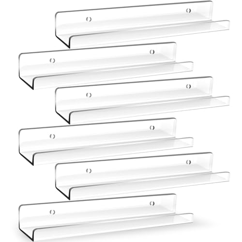 Suporte para Vinil PUWOWYE 6 Unidades (Transparente) PUWOWYE - Prateleiras de parede e ledges - acrilico, aço inoxidável, transparente, 6 unidades