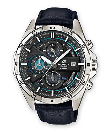 Relógio CASIO Edifice Homem (Aço - Azul) Casio - Relógios - cronómetro, hora, data, aço inoxidável, corrente de couro