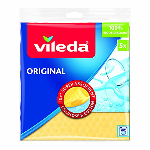 Esponjas VILEDA 142268 (Azul, Rosa, Amarelo - 5 Unidades) Vileda - Esponjas e esfregões - naturais, absorventes, resistentes, macias