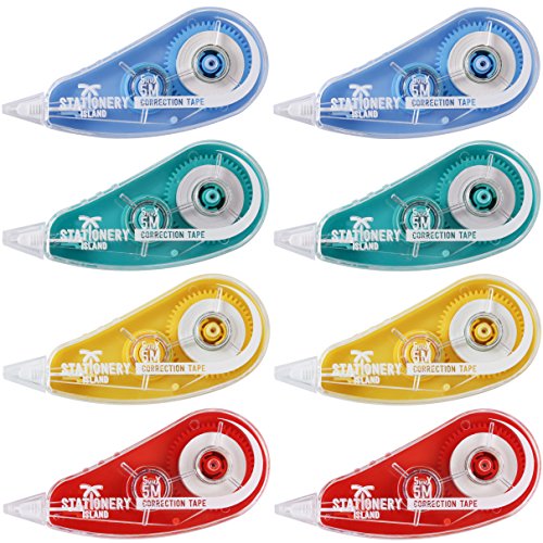 Fita Correctora STATIONERY ISLAND (8 Un) STATIONERY ISLAND - Correção de fluídos, canetas e fitas - borracha, fibra, multi-superfície, preto