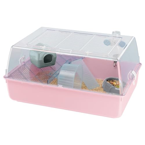 Gaiola para Roedores FERPLAST Mini Duna (Castanho - 55 x 39 x 27 cm) FERPLAST - Habitats e gaiolas para pequenos animais - robusta, teto transparente, grelha elevável, 7,1 mm