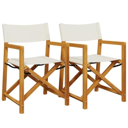 Conjunto de 2 Cadeiras de Jardim VIDAXL Branco (Castanho - Aço - 53x56x97 cm) vidaXL - Móveis de exterior - 2 cadeiras, jardim, aço, plegáveis