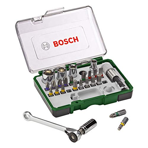 Conjunto de Brocas BOSCH 2 607 021 022 (27 peças) Bosch - Chaves inglesas - 27 peças, sistema de identificação, 19 brocas, 5 chave-copos