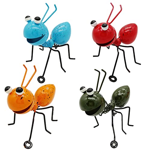 Figura Decorativa de Formiga 4 Unidades (Recondicionado Como Novo) HNBTX - Ornamentos de relva e esculturas de jardim - ferro, 11x9x10 cm, 1 kg, preto, vermelho, cinzento, branco