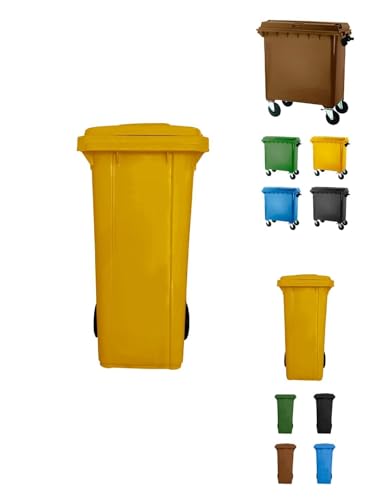 Caixote do Lixo JARDIN202 com Rodas Amarelo JARDIN202 - Lixeiras e cestos de lixo - rodas, amarelo, resistente, fácil de transportar