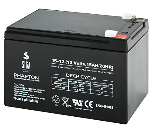 Bateria Recarregável Siga S15-12 | Preto (Electricidade e Domótica) SIGA Batterien Germany - Baterias de uso geral - polímero de lítio, 14 mAh, 12 v