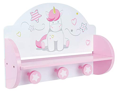 Estante Infantil FUN HOUSE Licorne (Castanho - 33x45x14cm) FUN HOUSE - Cabides para casacos e chapéus - unicórnio, 3 alças, pequenos objetos, 33x45x14cm