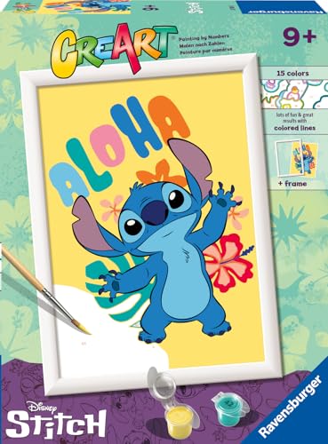 Pintar com Números RAVENSBURGER Aloha Stitch Ravensburger - Materiais de arte e artesanato - pintura, números, aloha stitch, quadro, escova, tinteiros