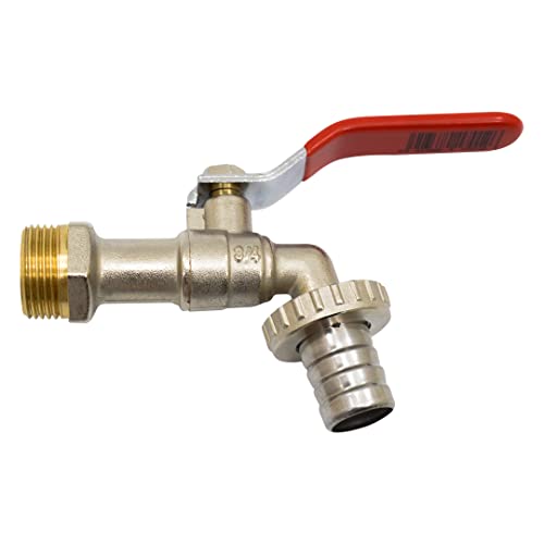 Torneira de Jardim com Conector 3/4 e Saída 1'' e Fechamento de Varinha S&M Saneaplast & Metalsant - Acessórios e válvulas para mangueira de jardim - conector 3/4, saída 1", fechamento varinha