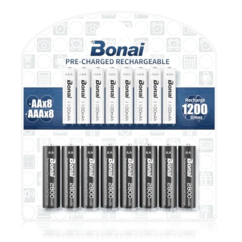 Pilhas Recarregáveis BONAI (16 unidades) BONAI - Baterias de uso geral - recarregável, aa, micro AAA, 12V