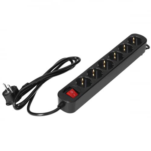 Extensão Elétrica VIRONE ES-1GS/B 6 tomadas Preto Virone - Fios e cabos elétricos - 6 tomadas, preto