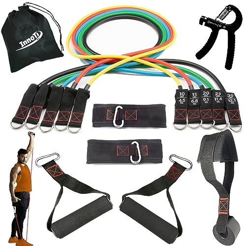 Tubos de Resistência Elásticos InnoTi (100 lb) INNOVATIME - Bandas de exercício - elásticos, resistência, 100 lb