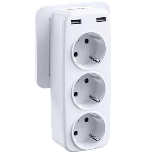 Extensão Elétrica LADRON (1 Tomada - Tipo F - 4000 W) PAWEIYA - Tomadas e soquetes de energia - 1 tomada, 2 porta USB, 4000 W, 1 metro