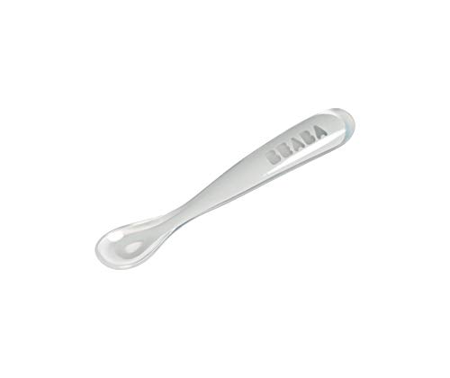 Bebaba, Cuchara de silicona para bebés y niños, desde los 4 meses, con mango largo y ergonómico Beaba - Talheres - silicona, 4 meses, ergonómica, fácil limpeza
