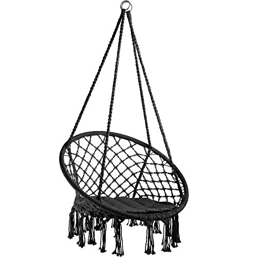 Cadeira de Jardim Suspensa TECTAKE Jane Preto TecTake - Móveis de exterior - metal, resistente, confortável, elegante
