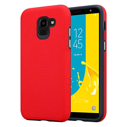 Capa para Samsung Galaxy J6 2018 Vermelho CADORABO - Capas para telemóveis - vermelho, samsung galaxy j6 2018, policarbonato, silicone