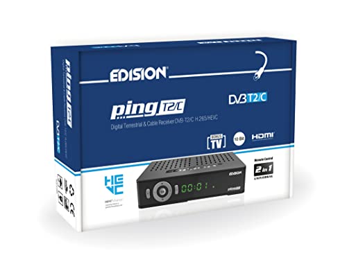 Receptor de TV EDISION Ping T2/C (Full HD) EDISION - Áudio - full hd, receptor tv, edision ping t2/c