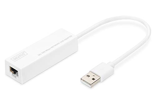 Adaptador de Rede DIGITUS DN-10050-1 (USB - Branco) Digitus - Placas e adaptadores de interface de computador - usb, ethernet, pci express, mac os