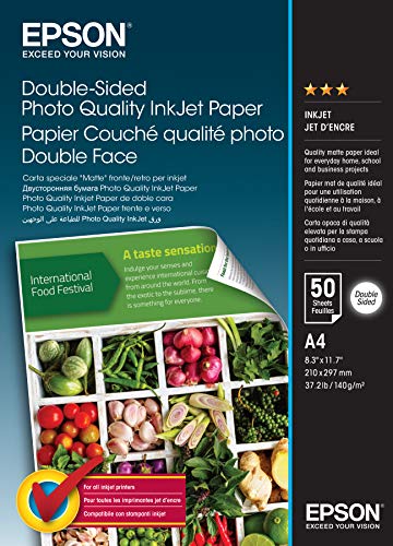 Papel de Impressão EPSON Double-Sided Photo Quality Inkjet Paper Epson - Papel de impressora e copiadora - a4, 50 folhas, 140 g/m², fotografia