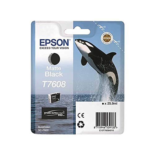 Tinteiro EPSON T7608 Preto Mate (C13T760800) Epson - Cartuchos de toner e jato de tinta - preto mate, 25,9 ml, epson surecolor sc-p600